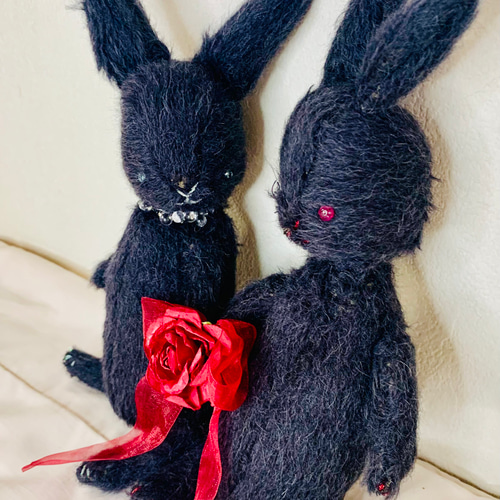 ハンドメイド スウィートテディラビット 黒ウサギ ぬいぐるみ viola