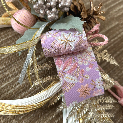 お正月 しめ縄飾り お正月飾り 水引 玄関飾り フラワーギフト ピンク系