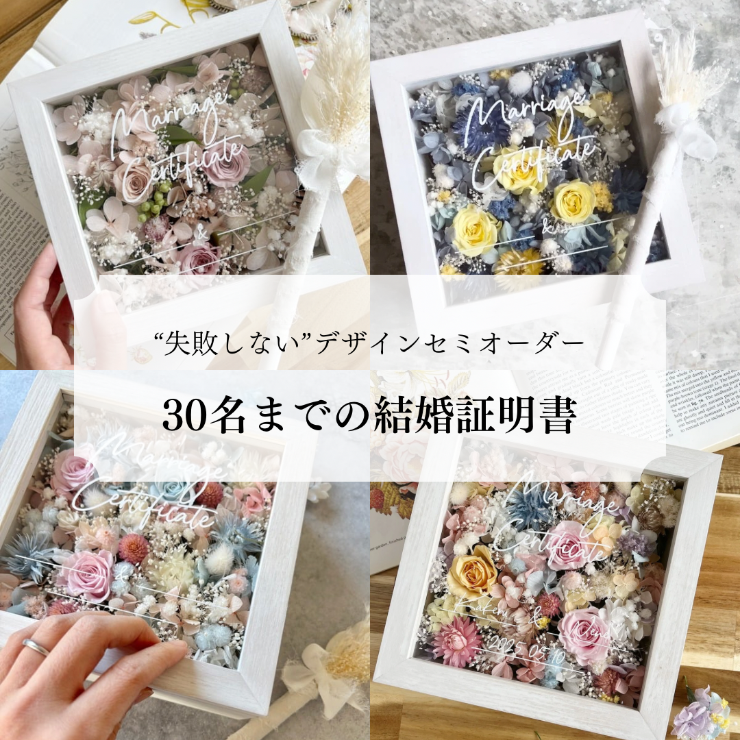 キレイに仕上がるゲスト参加型結婚証明書～30名 12,672円