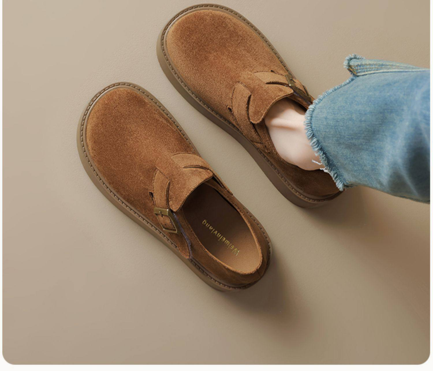 本革~厚底ブーケ靴レディースギャザー2026秋冬新作全バッグ増毛スノーブーツラージサイズ婦人靴