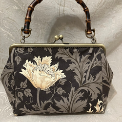 ウィリアムモリス アネモネ バンブー がま口 バッグ ハンドメイド 和装