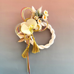 お正月ハンドメイド2020」 新作しめ縄飾り＊春姫牡丹と紅梅と慶