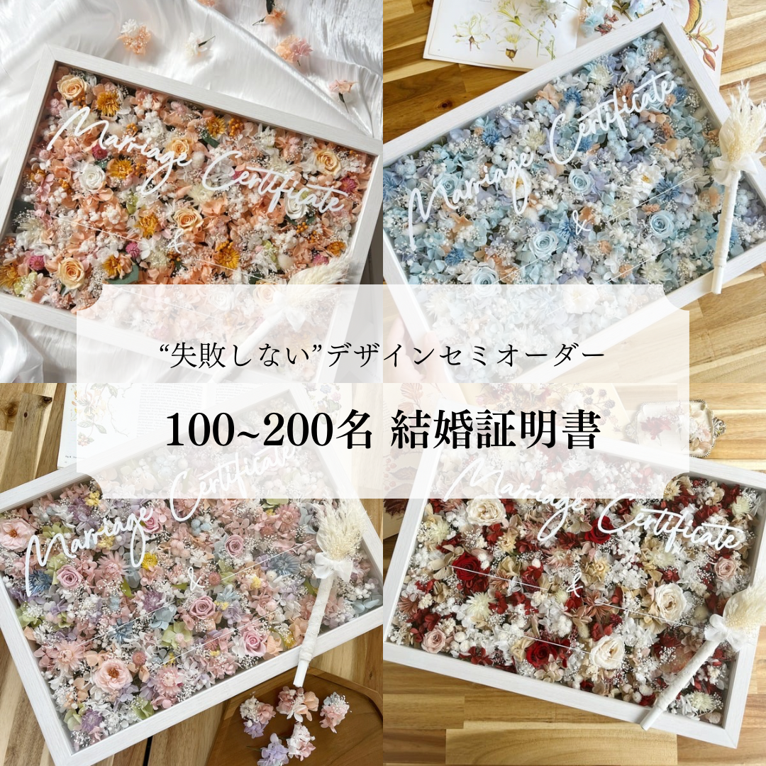 キレイに仕上がるゲスト参加型結婚証明書100～200名