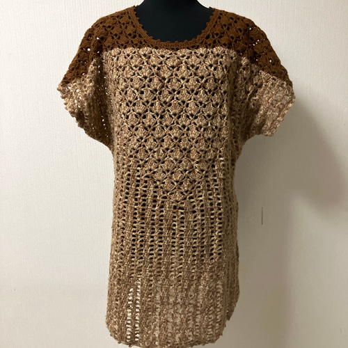 手編み海島綿チュニックセーター 手編み海島綿チュニックセーター