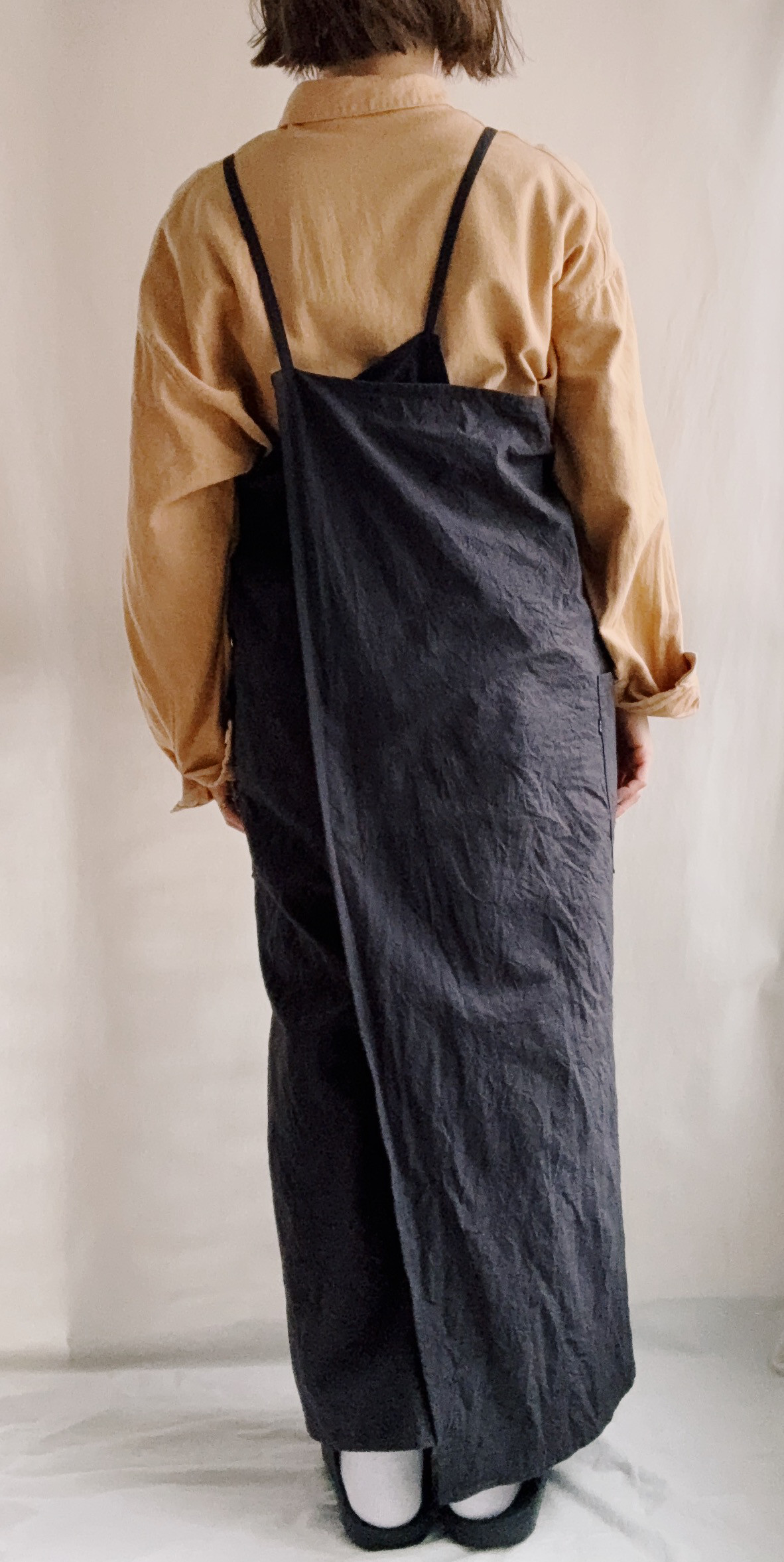 ◇1点のみ即納可能◇エプロンロング クロス ワイド スミクロ (オプション不可）