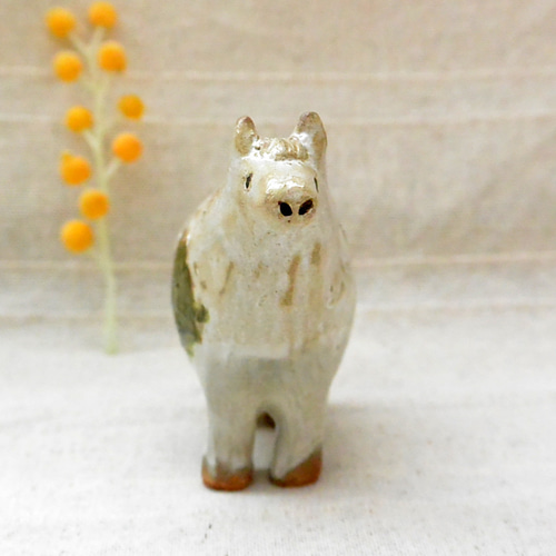 馬の置物（クローバーB) 干支・午年 ウマ・うま 手作り陶器・陶芸 植物