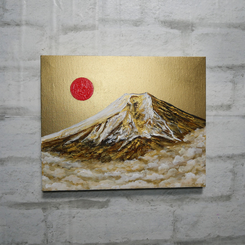 油絵 油彩 油彩画 絵 絵画 【黄金富士】 絵画 HR 通販 20240495
