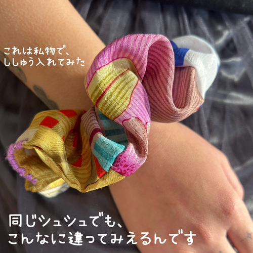 ◇サリーシルクのパッチワークシュシュ◇D◇ シュシュ TODOT 通販