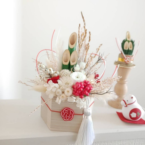 2025お正月 25cm高さ】 門松アレンジメント 門松 お正月飾り 玄関飾り