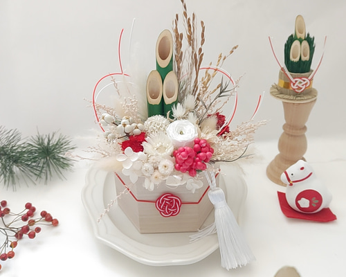 2025お正月 25cm高さ】 門松アレンジメント 門松 お正月飾り 玄関飾り