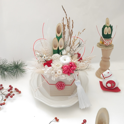 2025お正月 25cm高さ】 門松アレンジメント 門松 お正月飾り 玄関飾り