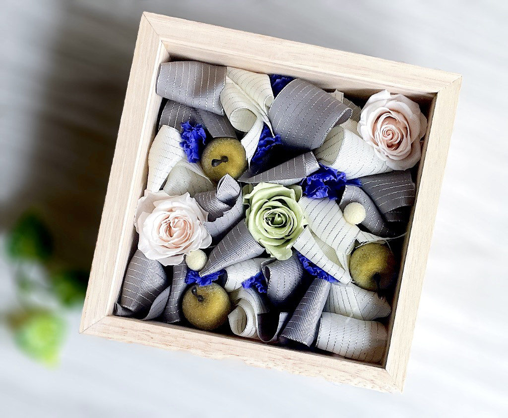 【wood frame】グリーンアップル