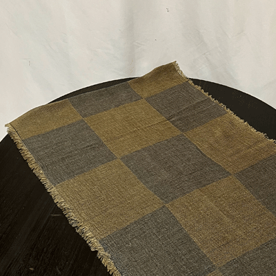 市松模様柿渋染めロングストール　K25112