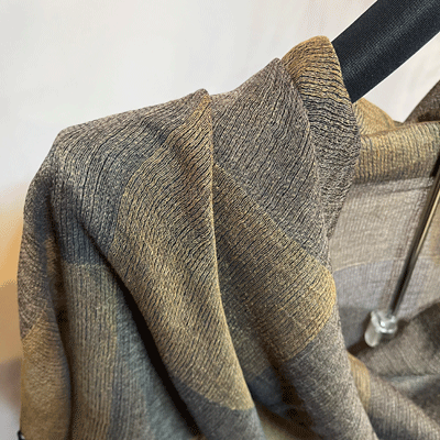 市松模様柿渋染めロングストール　K25112