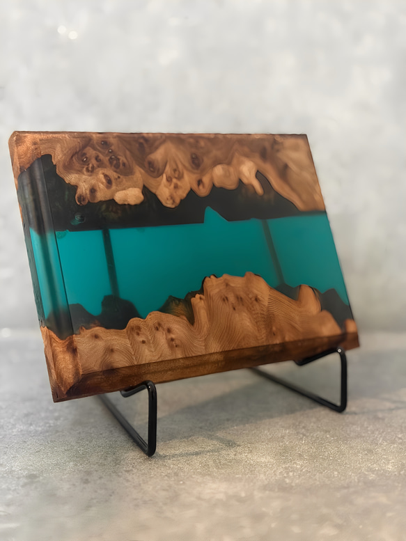 銘木×レジン】レジン台座 花台 レジンコースター アクセサリースタンド