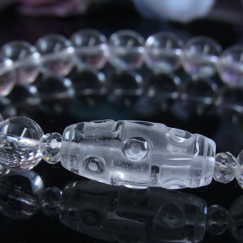 シックにキメて☆チベット天珠/九眼天珠 お守り 運気上昇 天然水晶