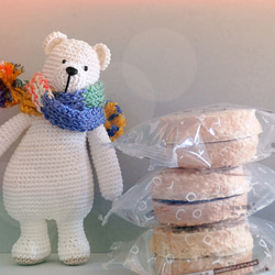 節分 編みぐるみ 鬼くまさんと豆まき 節分セット 台座付き レース糸