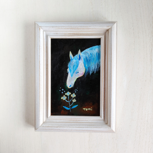 ハガキサイズの原画 白い馬 イラスト Tomi 通販 20241863｜Creema