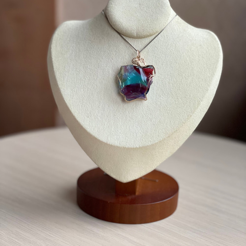 アンダラクリスタル・多色✨虹入り✨〜14kgfワイヤーペンダントトップ