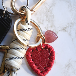 バレンタイン2026【数量限定】LOVE＆ハート　レッドアベンチュリン　カラビナ　ハンドストラップ・バッグチャーム 7枚目の画像