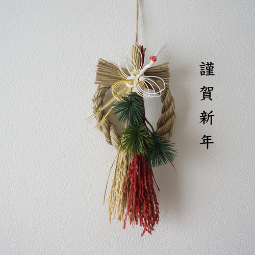 週末セール・2026年新作】松と稲、鶴を添えた迎春飾り お正月飾り