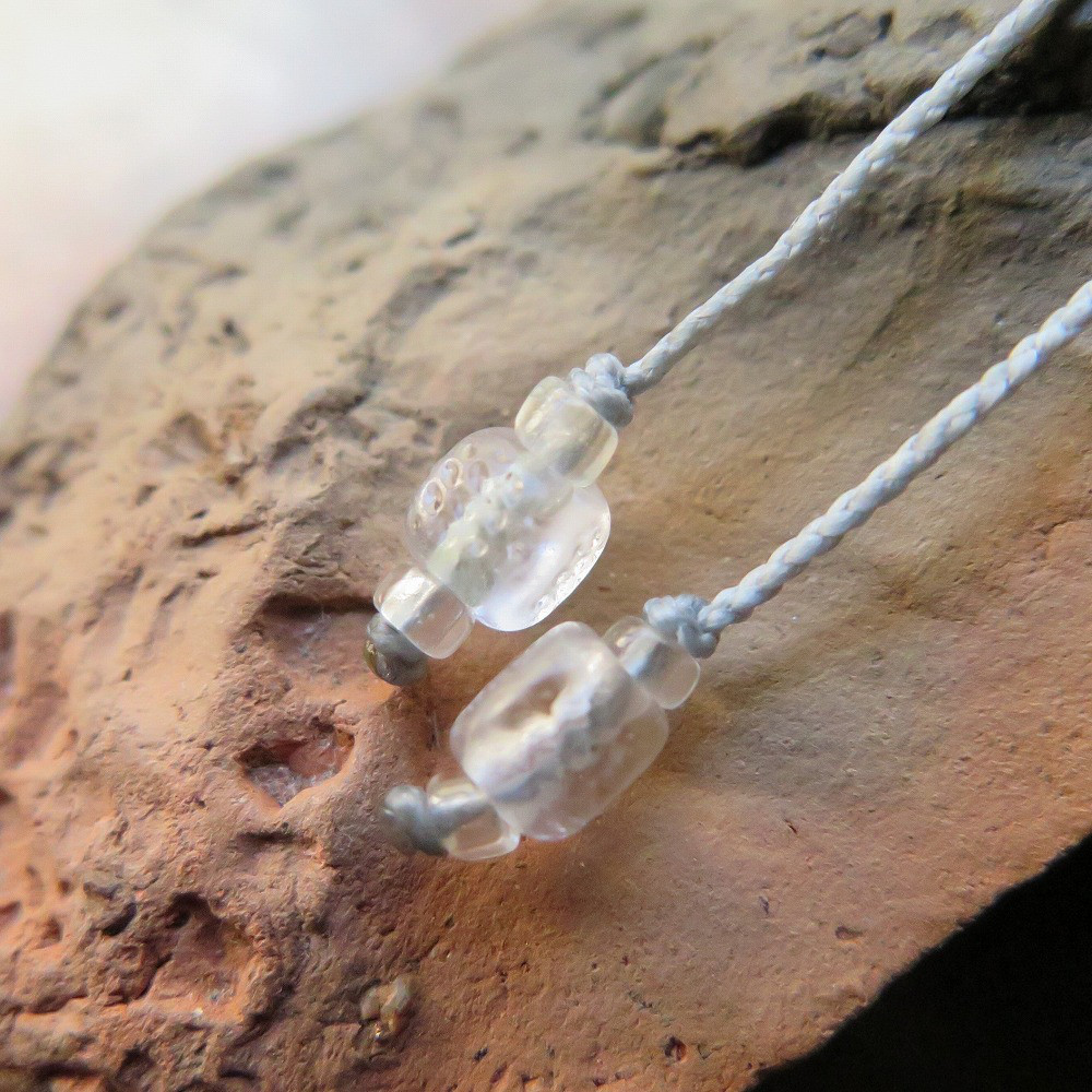 アンティーク　古代水晶　特大　＆　古代瑪瑙　＋　メタルビーズ　＆　ヴェネチアン　ネックレス　千世 chitose