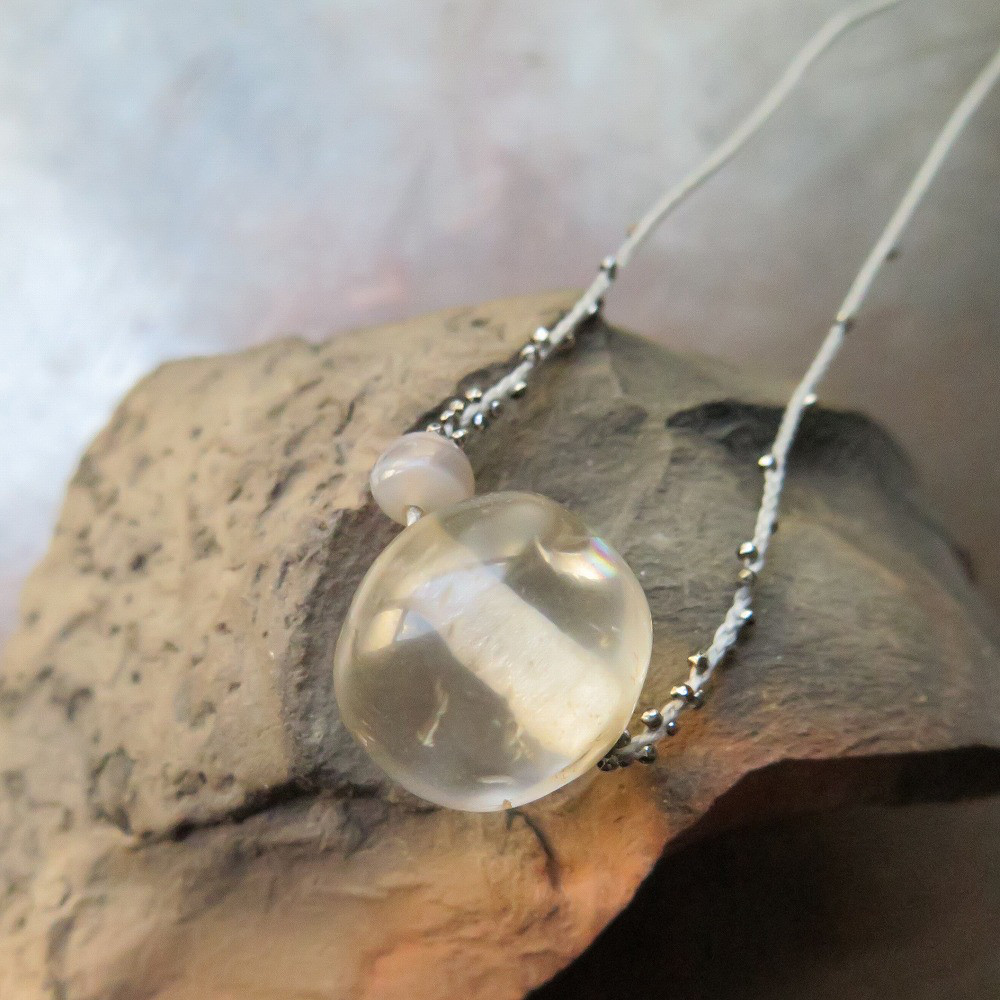 アンティーク　古代水晶　特大　＆　古代瑪瑙　＋　メタルビーズ　＆　ヴェネチアン　ネックレス　千世 chitose