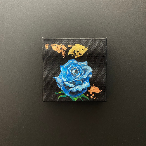 絹本着彩/薔薇図 プラチナ粉・ラピスラズリ・コチニール高級岩絵の具仕様 一点もの 絹本着彩/薔薇図 プラチナ粉・ラピスラズリ・コチニール高級岩絵の具