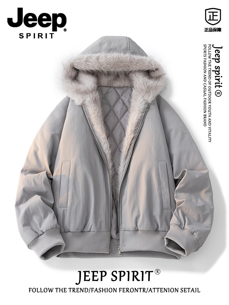 Jeepアメリカン座山彫りコート綿入れ男性用冬保温厚手綿入れ男性カップル毛糸の綿入れ男性