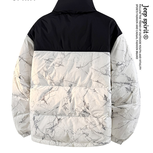 Jeep spirit白カモフラ迷彩冬のダウンジャケット男性用継ぎ手衝突色の