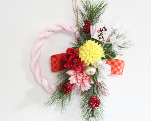 すぐに出荷可能 1点限り「送料無料」お正月飾りリース B1043 しめ縄