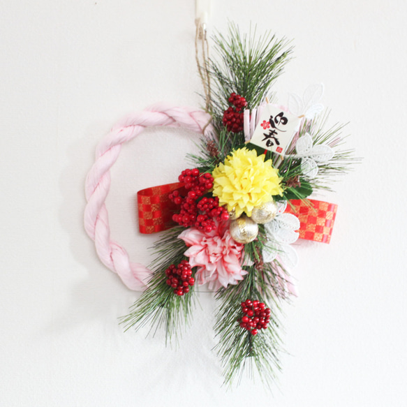 すぐに出荷可能 1点限り「送料無料」お正月飾りリース B1043 しめ縄