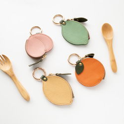 フルーツ バッグチャーム 【 シュリンクレザー 】 本革 姫路レザー レモン プラム オレンジ ピーチ HW54K 11枚目の画像