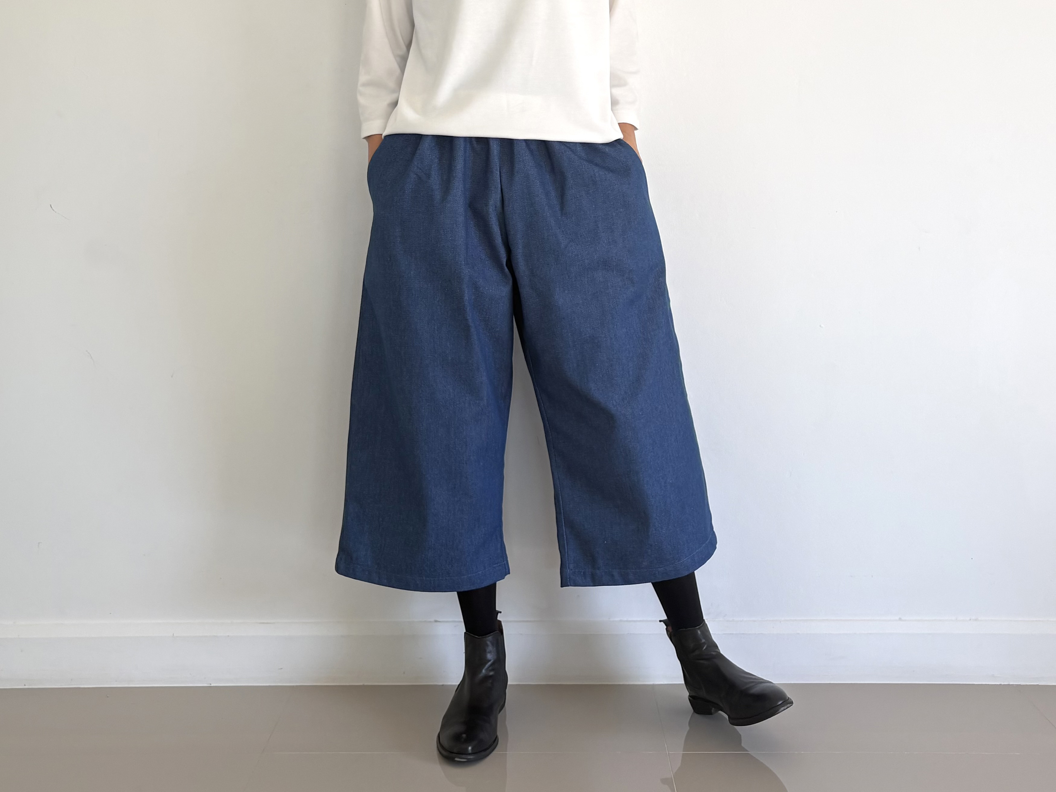 春を呼び込む軽やかデニム。大人可愛いふんわり柔らかワイドパンツ　【ロングシーズン対応】