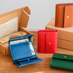 選べるカラー7色・刻印可 ]ミニ財布・コンパクト財布 三つ折り財布