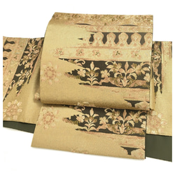 新作 半幅帯 ハーフリネン 綿麻 キナリ 色無地 長尺440 全通 和装小物