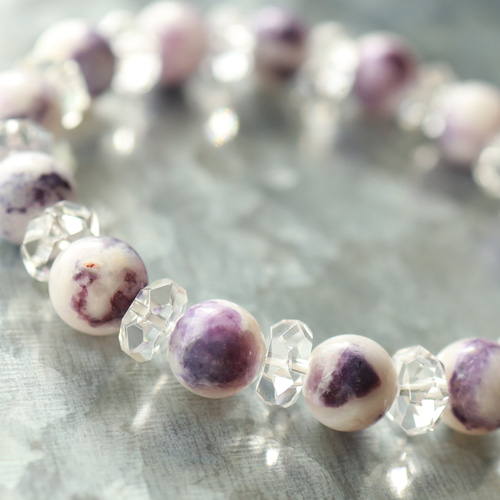 ☆スーパープレミアムブレス☆ティファニーストーン：約9ミリ＆水晶