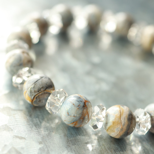 ハンドメイド 天然石ブレスレット ☆スーパープレミアムブレス☆レアストーン☆マトリックスブルー