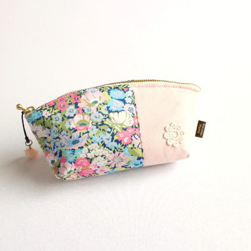 感謝セール♪ 横長ポーチ・内ポケット付き/ソープ・ピンク ポーチ