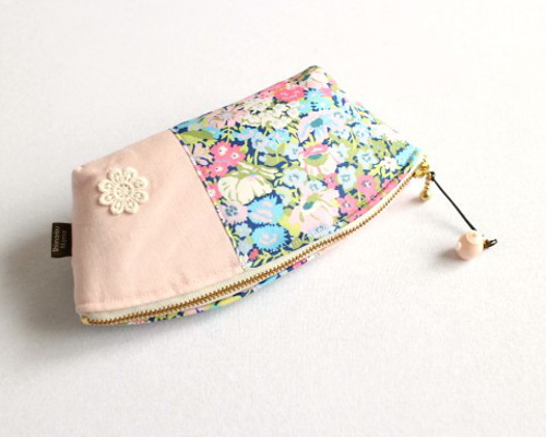 感謝セール♪ 横長ポーチ・内ポケット付き/ソープ・ピンク ポーチ