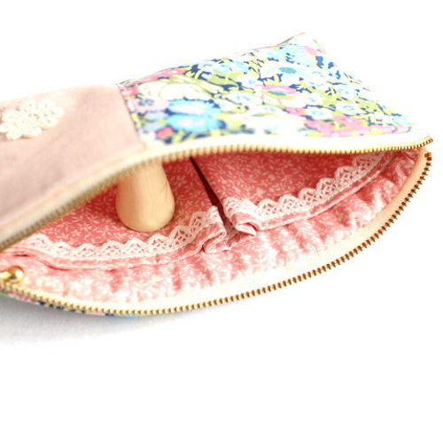 感謝セール♪ 横長ポーチ・内ポケット付き/ソープ・ピンク ポーチ