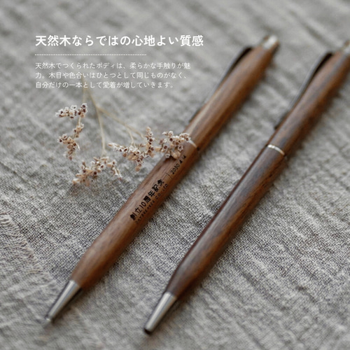 木製ボディ シンプルボールペン（ベージュ／ブラウン） ペン・筆記用具