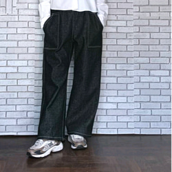 濃赤ヒッコリー♥ストレートデニムパンツ♥サルエルパンツにも変更でき