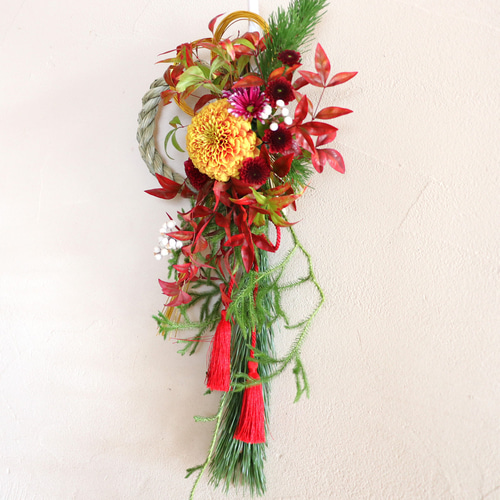 お正月2026】生花のマムを使ったしめ縄飾り しめ縄・しめ飾り Hana