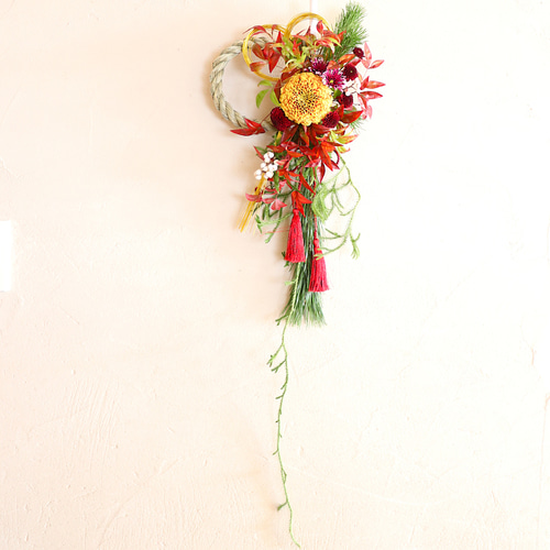 お正月2026】生花のマムを使ったしめ縄飾り しめ縄・しめ飾り Hana