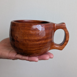 栗の木の一木彫りコーヒーカップ マグカップ 良岳 通販 18886011