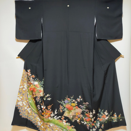 受注製作*黒留袖アンサンブル*ノースリーブワンピース+ボレロ*着物