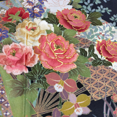 ★黒留袖アンサンブル*ノースリーブワンピ+ボレロ*着物リメイク正絹*L〜2L*㊸ 受注製作*黒留袖アンサンブル*ノースリーブワンピース+ボレロ*着物