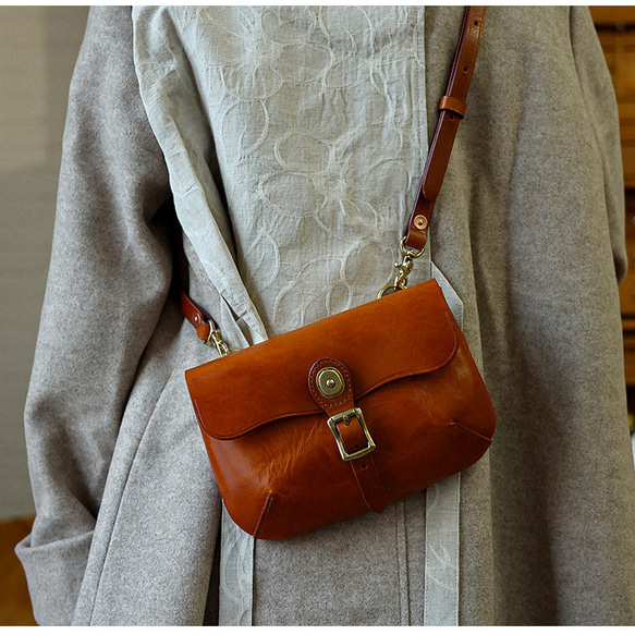 3.3 mm-3.6 mm厚さ輸入牛革 ハンドメイド ショルダーバッグ ユニ