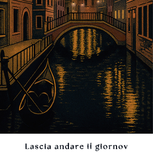 インテリアポスター 街並み 夜景 イタリア ヴェネツィア シルク